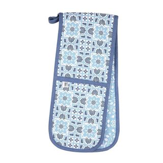 Gertrude Jekyll Organic Cotton Double Oven Gloves - Blue