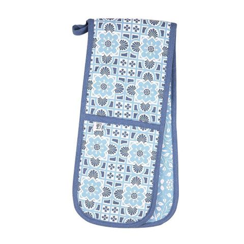 Gertrude Jekyll Organic Cotton Double Oven Gloves - Blue