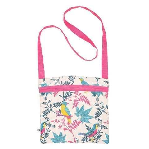 Birds Organic Cotton Peg Bag - Stone