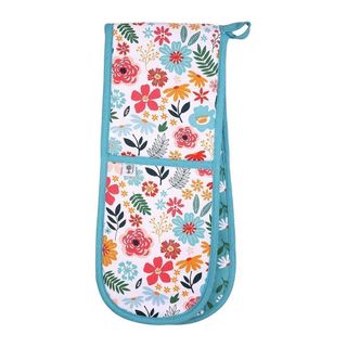 Cottage Garden Organic Cotton Double Oven Gloves - Multi
