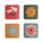 Cottage Garden Set Of 4 Coasters - Multi