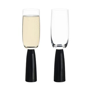 Asd Oslo Champagne Flutes Black (set 2)