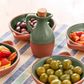Sintra Glazed Terracotta Oil Drizzler - Olive Green