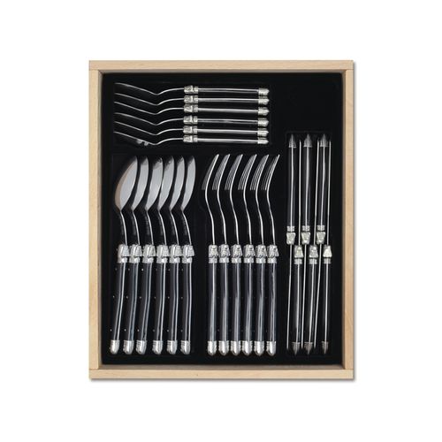 Laguiole Cutlery Set 24 Pc Black
