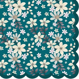 Luncheon Shaped - Blossom Bliss Teal
