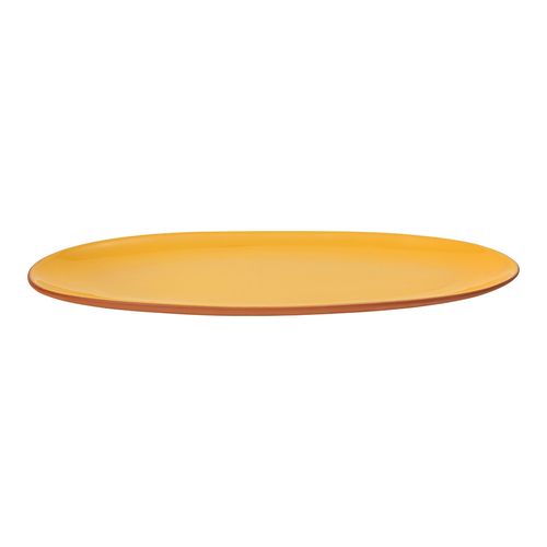 Sintra Glazed Terracotta Oval Serving Platter - Ochre