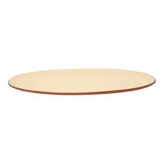 Sintra Glazed Terracotta Oval Serving Platter - Stone
