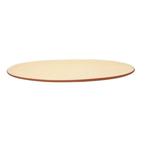 Sintra Glazed Terracotta Oval Serving Platter - Stone