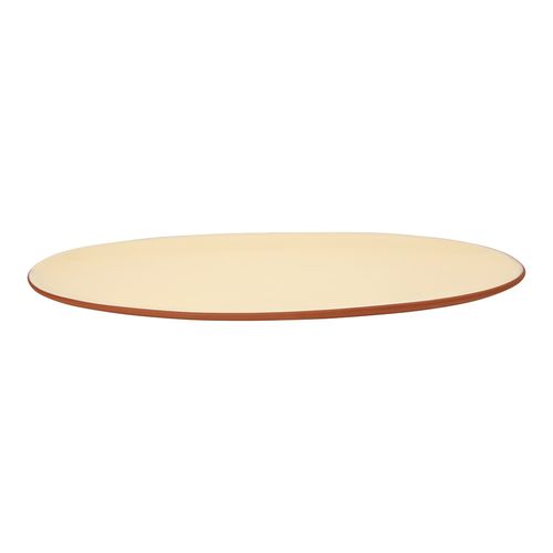 Sintra Glazed Terracotta Oval Serving Platter - Stone