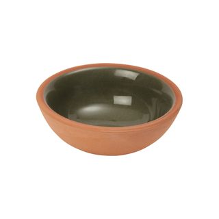 Sintra Glazed Terracotta Pinch Pot - Olive Green
