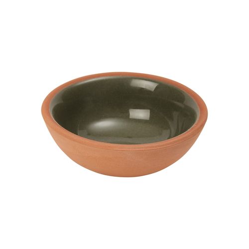 Sintra Glazed Terracotta Pinch Pot - Olive Green