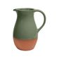 Sintra Glazed Terracotta Jug - Olive Green