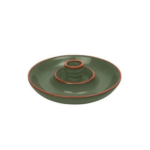 Sintra Glazed Terracotta Olive Dish - Olive Green