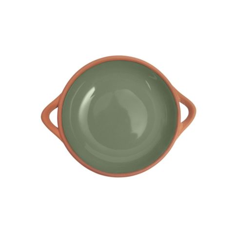 Sintra Small Glazed Terracotta Tapas Dish - Olive Green