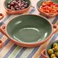 Sintra Large Glazed Terracotta Tapas Dish - Olive Green