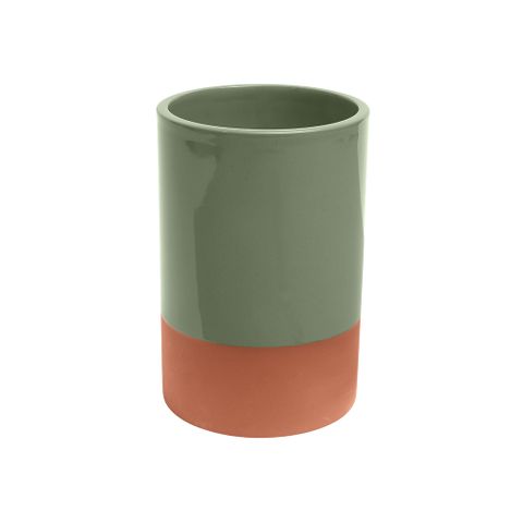 Sintra Glazed Terracotta Wine Cooler - Olive Green