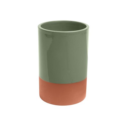 Sintra Glazed Terracotta Wine Cooler - Olive Green