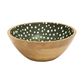 Sintra Mango Wood Spotted Salad Bowl - Olive Green