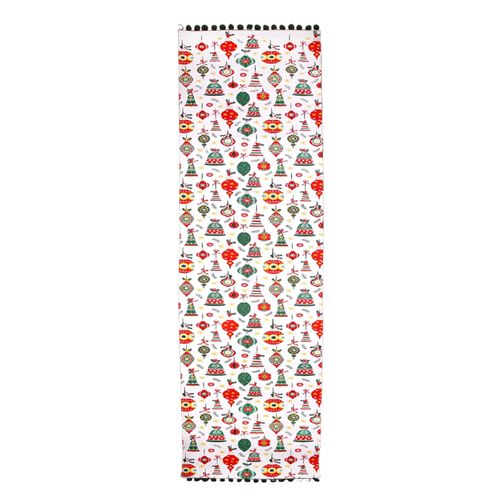 Baubles Recycled Cotton Table Runner - Green