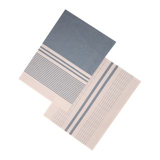 Dexam Harbour Stripes Set Of 2 Tea Towels - Blue