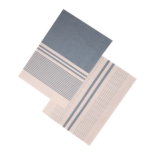 Dexam Harbour Stripes Set Of 2 Tea Towels - Blue