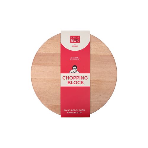 School Of Wok By Dexam Beech Round Chopping Block Board