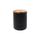 Eclipse Tall Wooden Storage Jar In Black With Acacia Top D110 X H140mm