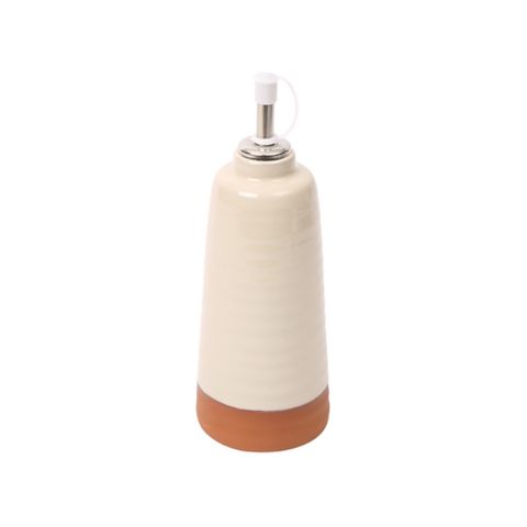 Porto Terracotta Ribbed Oil Drizzler - Stone