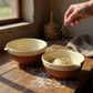 Porto Terracotta Ribbed Small Mixing Bowl - Stone