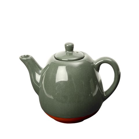 Sintra Glazed 1200ml Terracotta Teapot - Olive