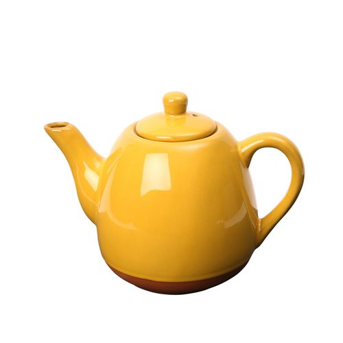 Sintra Glazed 1200ml Terracotta Teapot - Ochre