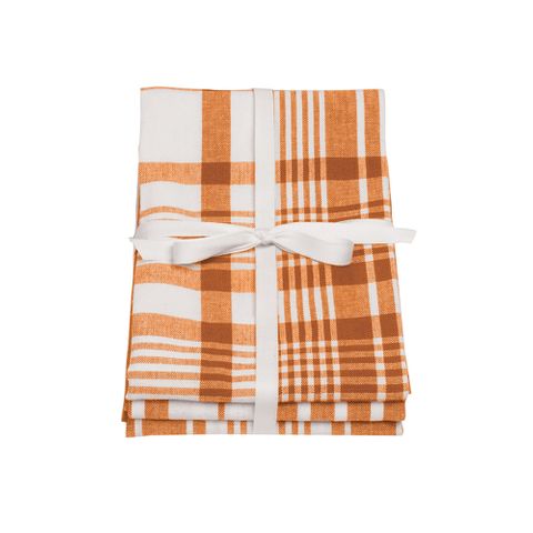 Love Colour Set Of 3 Extra-large Tea Towels - Terracotta