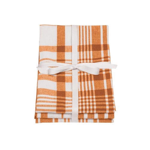 Love Colour Set Of 3 Extra-large Tea Towels - Terracotta