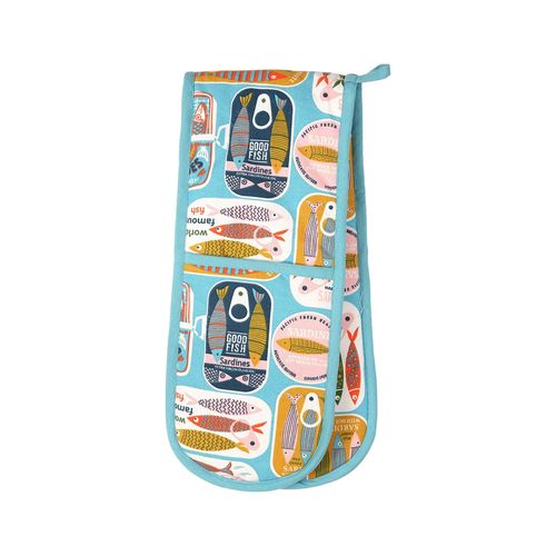Sardines Double Oven Glove  - Blue