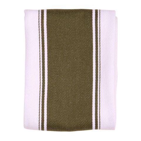 Love Colour Striped Tea Towel - Olive Green