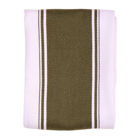 Love Colour Striped Tea Towel - Olive Green