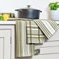 Love Colour Set Of 3 Extra-large Tea Towels - Olive Green