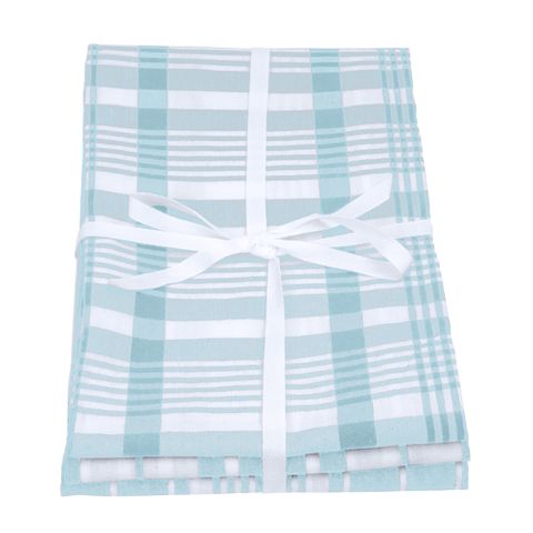Love Colour Set Of 3 Extra-large Tea Towels - Duck Egg