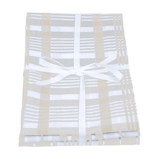 Love Colour Set Of 3 Extra-large Tea Towels - Stone