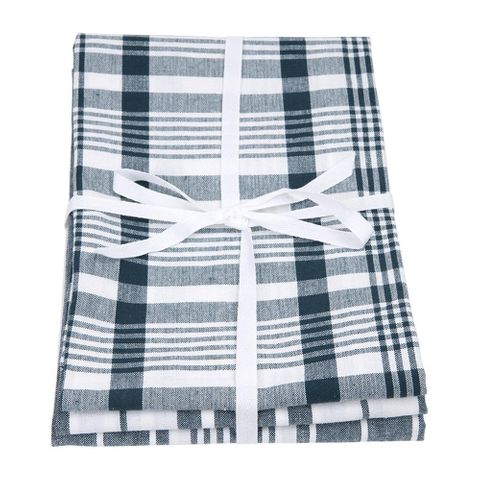 Love Colour Set Of 3 Extra-large Tea Towels - Ink Blue