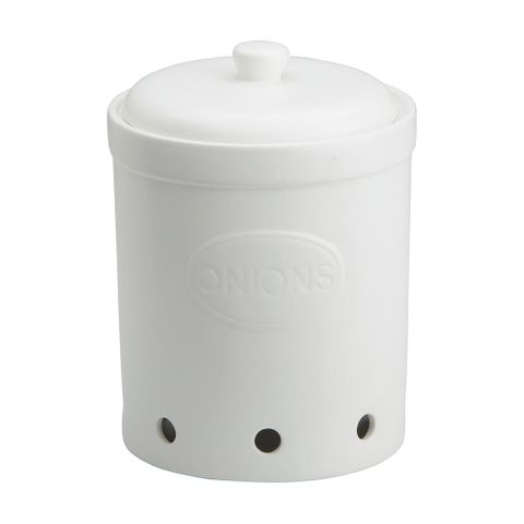 BIA Onion Storage Jar Matte White