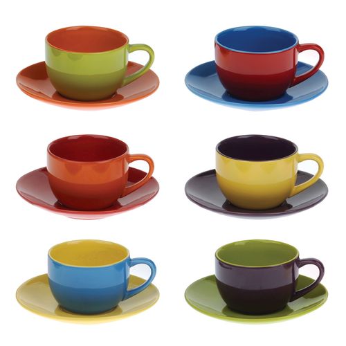 BIA Harlequin Espresso Cups & Saucers