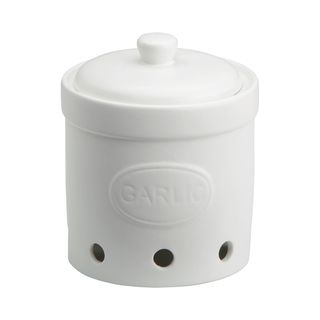 BIA Garlic Storage Jar Matte White