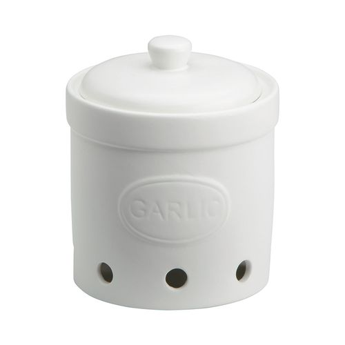 BIA Garlic Storage Jar Matte White