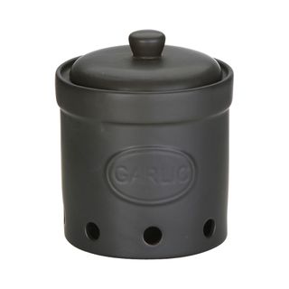 BIA Garlic Storage Jar Matte Black