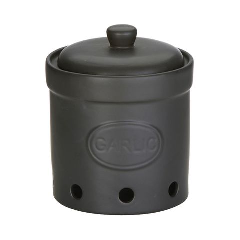 BIA Garlic Storage Jar Matte Black
