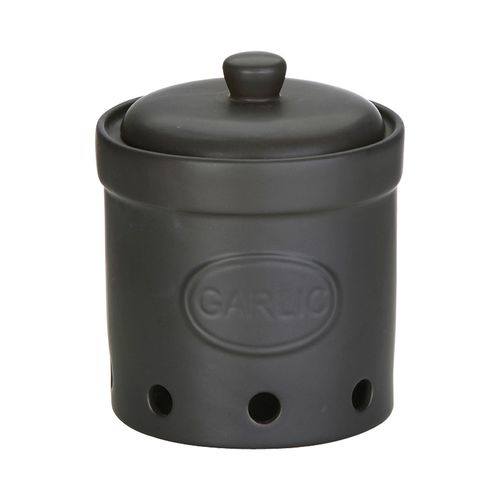 BIA Garlic Storage Jar Matte Black