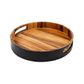 Eclipse Round Tray In Black And Acacia D320 X H50mm