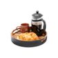 Eclipse Round Tray In Black And Acacia D320 X H50mm