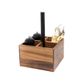 Eclipse Four Compartment Caddy In Black And Acacia 210 X 210 X 305mm